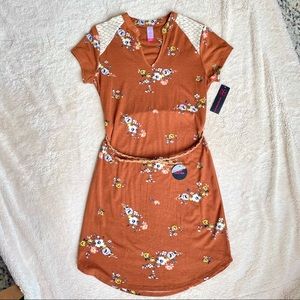 🌸🌼Short Sleeve Floral Print Dress with Belt🌼🌸